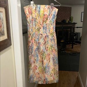 Kay Unger Multicolor Strapless Dress